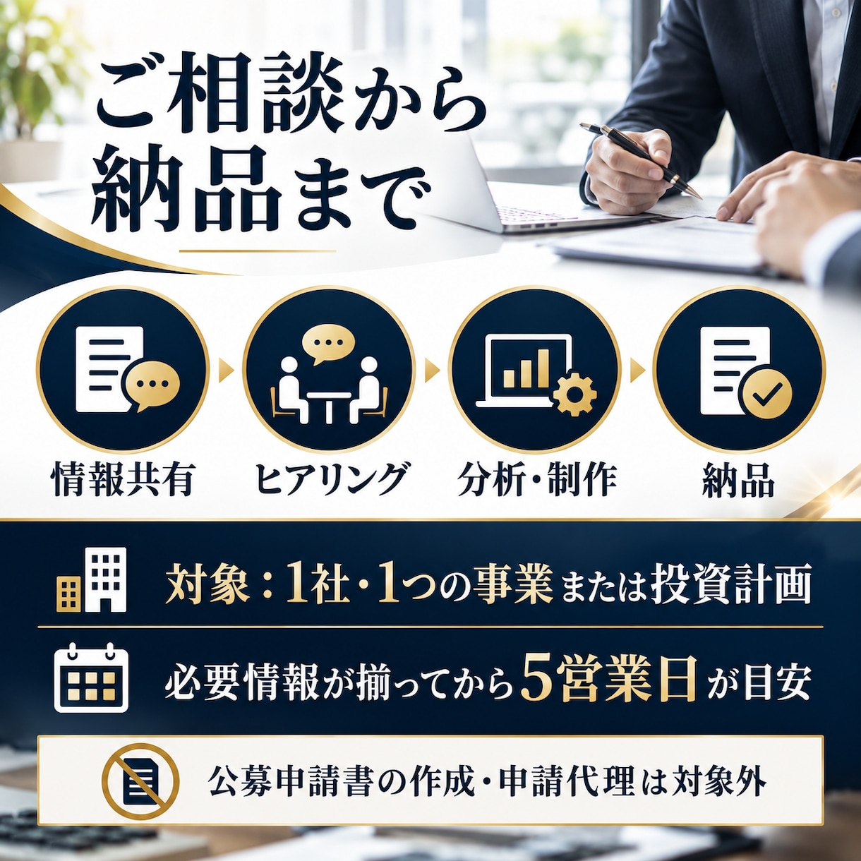 補助金や助成金の活用可能性を調査します 要件・対象経費・時期を比較し、申請準備の判断へ イメージ6
