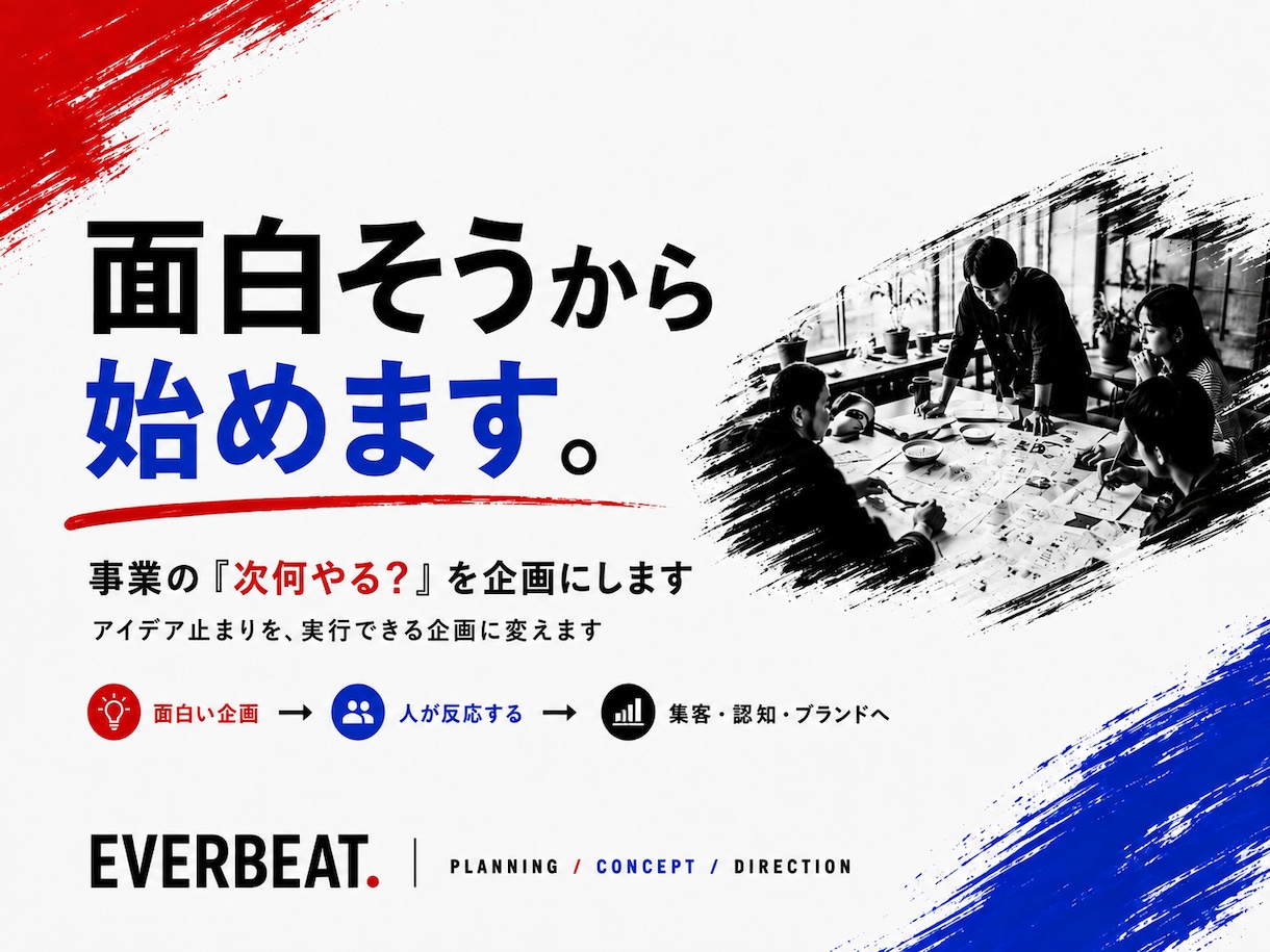事業の「次何やる？」を企画にします アイデア止まりを、実行できる企画に変えます イメージ1
