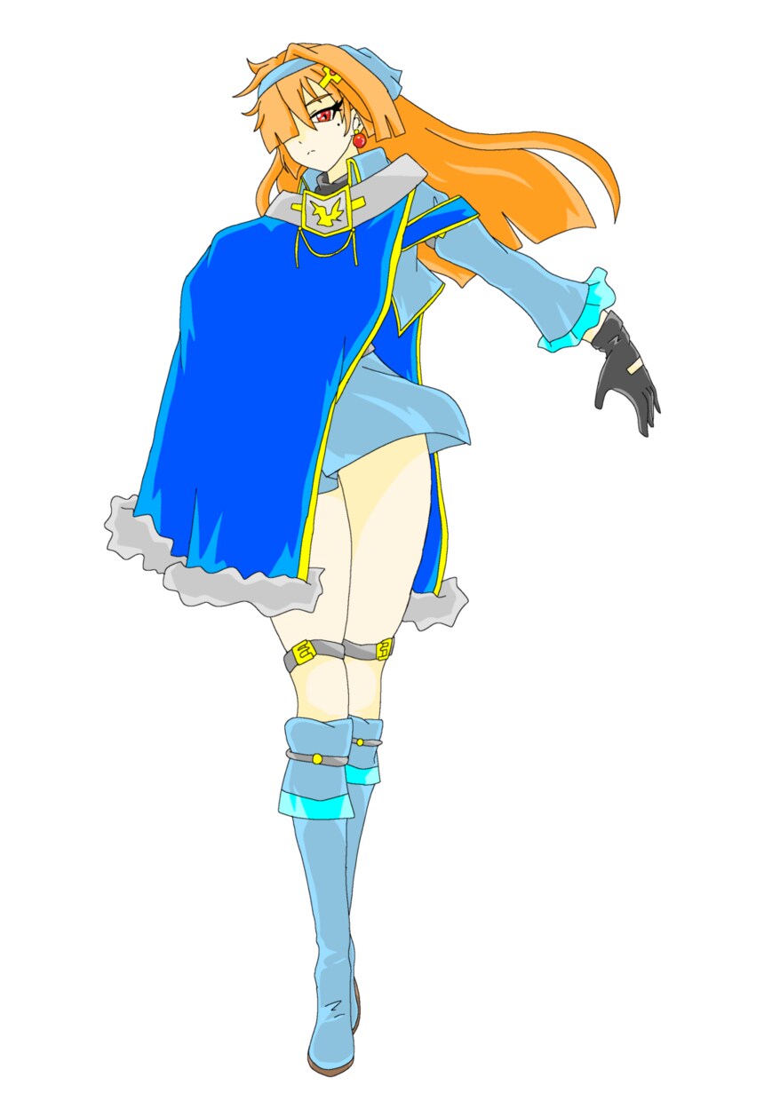 騎士の女性となっています 騎士＋女性＋巨乳のキャラデザとなっております。 イメージ1