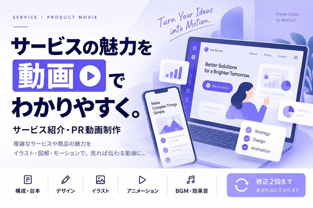 サービス・商品の魅力が伝わるPR動画を制作します イラスト・図解でサービスをわかりやすく動画に イメージ1
