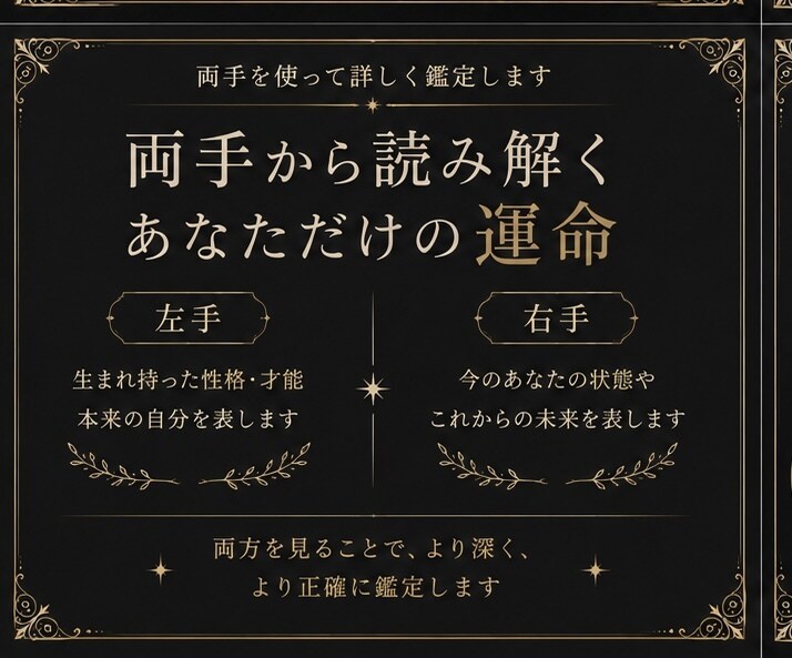 手相で仕事運・金運・恋愛運◆3年間の未来を占います 両手の手相からあなたの才能と今後の運勢を丁寧に読み解きます イメージ3