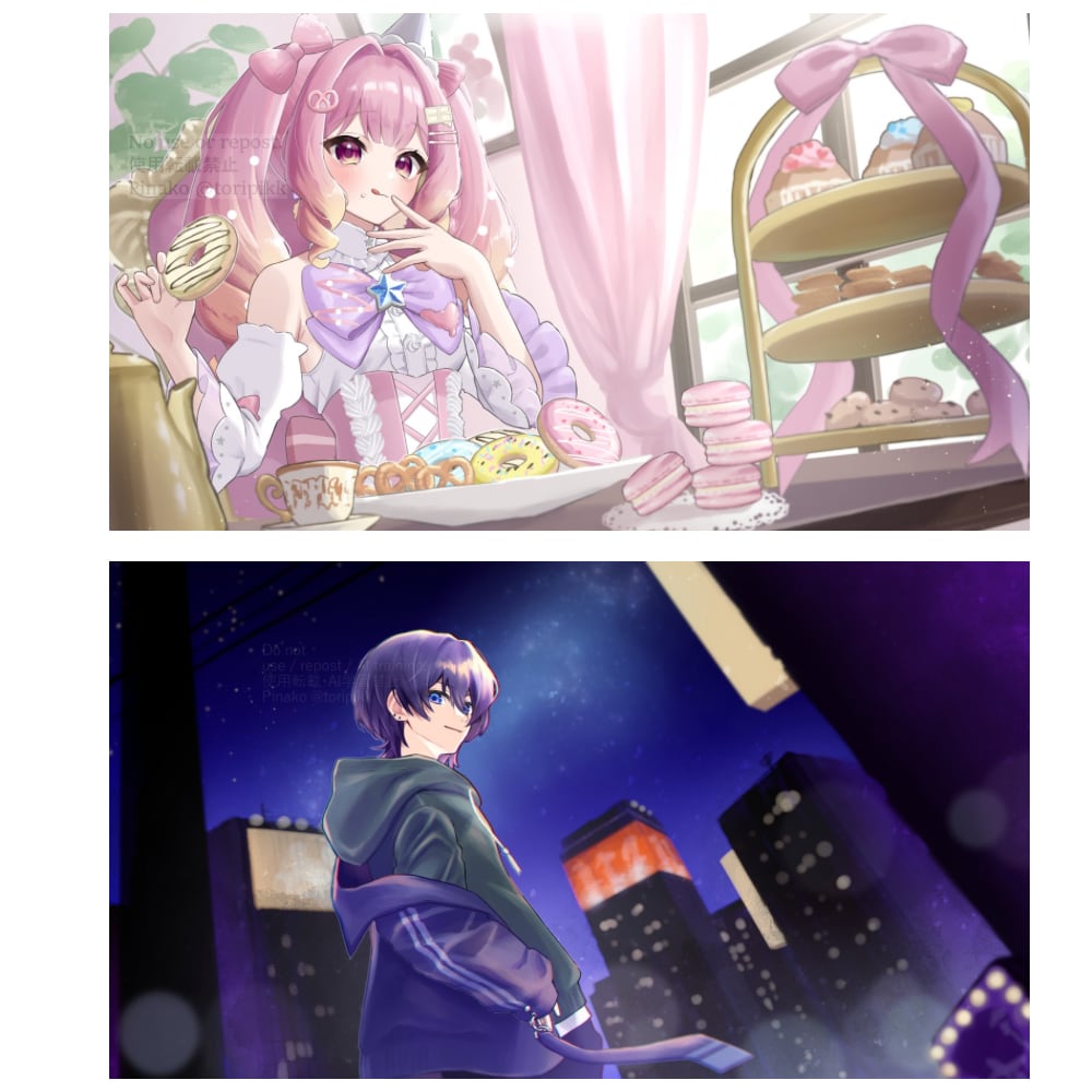 イラスト制作(男女OK)します 美麗な一枚絵お描きします！Vtuber／サムネ／MVなどに◎ イメージ4