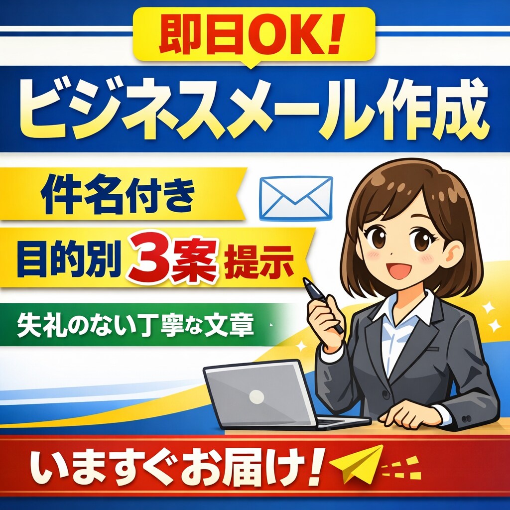 ビジネスメールを作成・添削します ビジネスメール・社外文書を目的に合わせて作成します（即日可） イメージ1