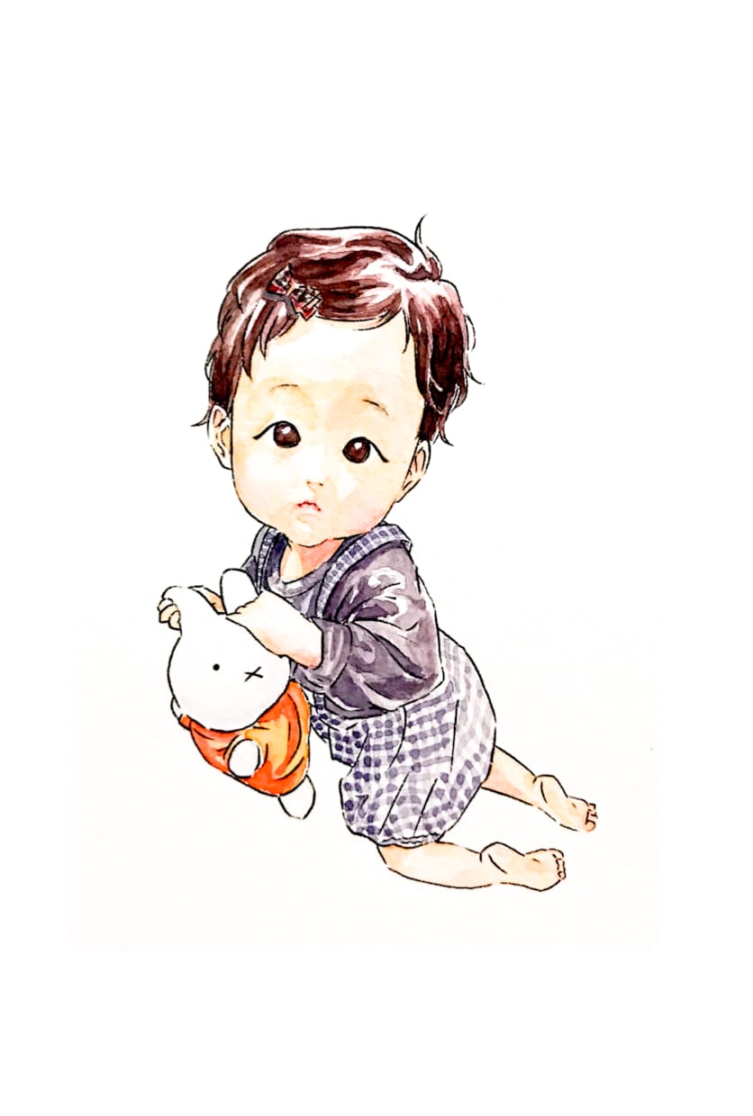 こどもの可愛い似顔絵描きます こどものほっこりかわいい水彩画似顔絵 イメージ4