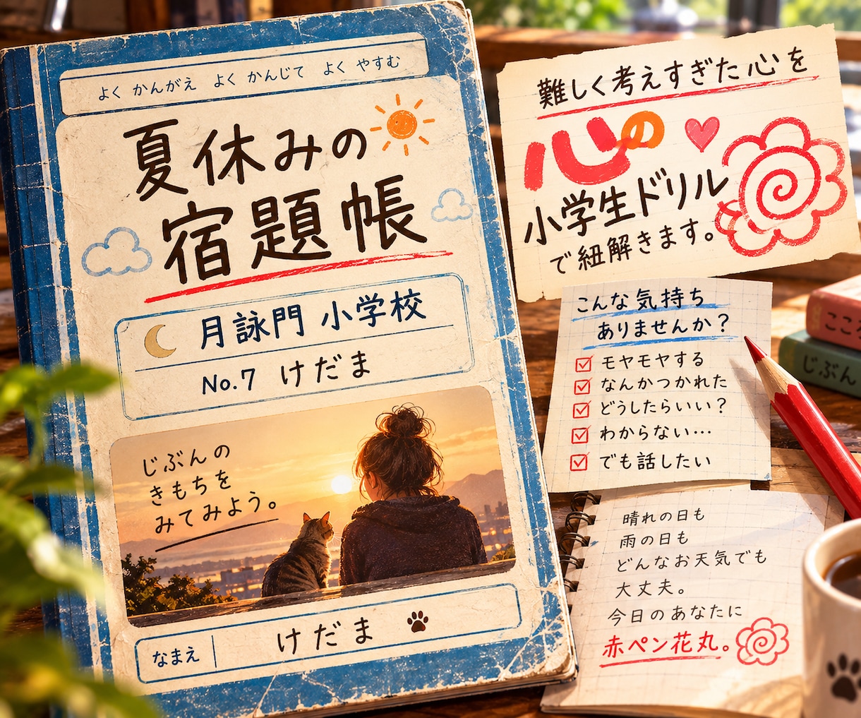 難しく考えすぎた心を小学生ドリルで紐解きます 短文でいい、ひらがなでもいい｜大人の心に赤ペン花丸 イメージ5