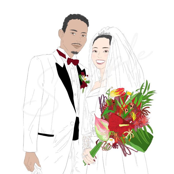 オリジナルのウェディングイラスト描きます アイコンや婚姻届、ウェルカムスペースに！お子様・ペット・お車 イメージ2