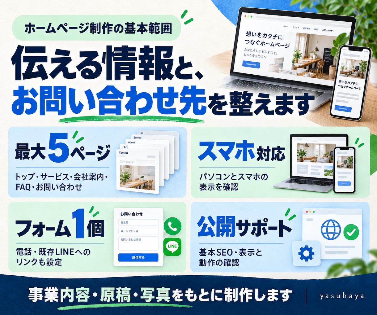 小規模事業者向けホームページを制作します ５ページ・スマホ対応・問い合わせフォーム付き イメージ2