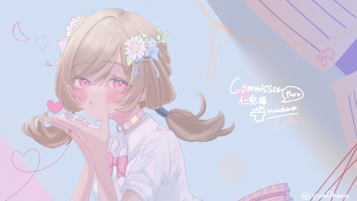 可愛いアイコン/夢絵/動画イラスト描きます かわいい少年少女のイラストコミッションです。 イメージ3