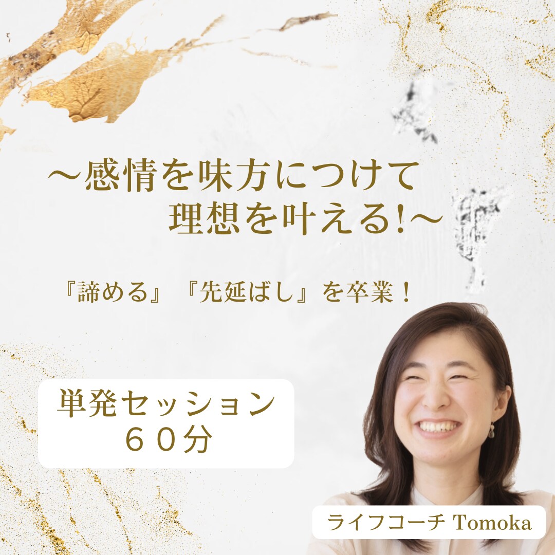 コーチングで理想を叶えるサポートします 感情を味方につけて、『諦める』『先延ばし』を卒業！ イメージ1