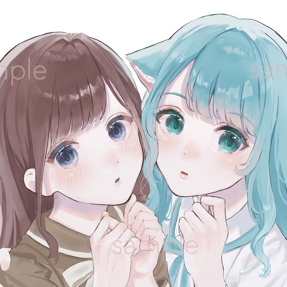 透明感のあるイラストお描きします 丁寧な作業を心がけています！アイコン、配信背景など イメージ1