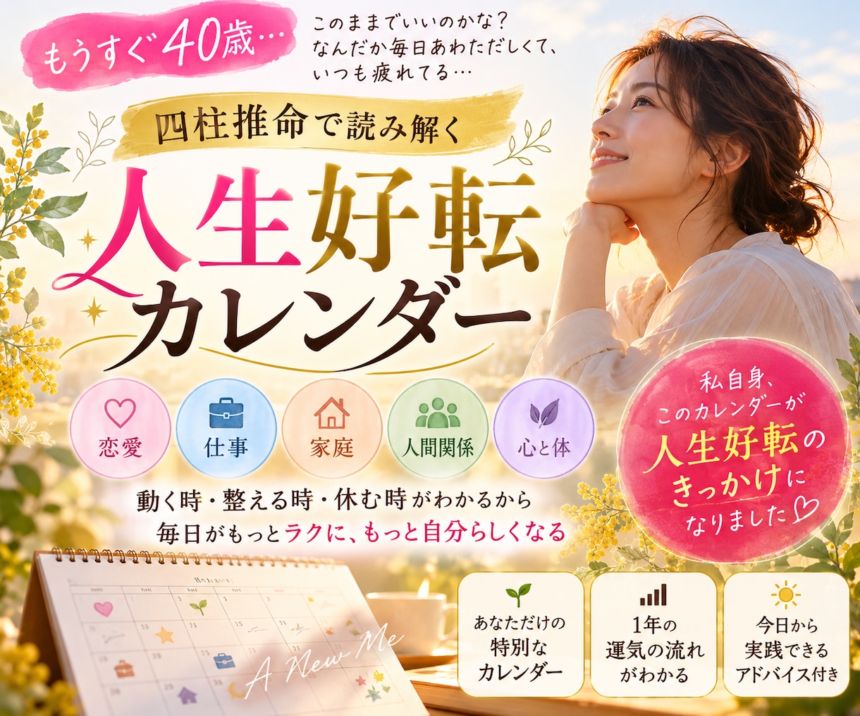 あなただけの30日間運気カレンダーを作ります 四柱推命で「動く・整える・休む」タイミングがわかります イメージ1
