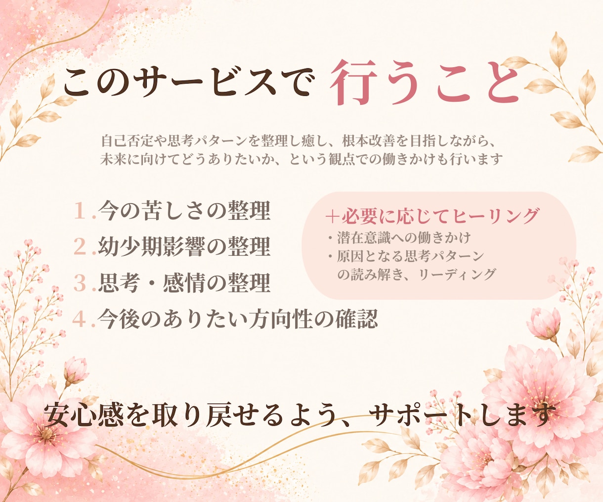 自己否定を整理し自分軸を育てます 毒親育ち・親の顔色を見て育った女性へ イメージ4