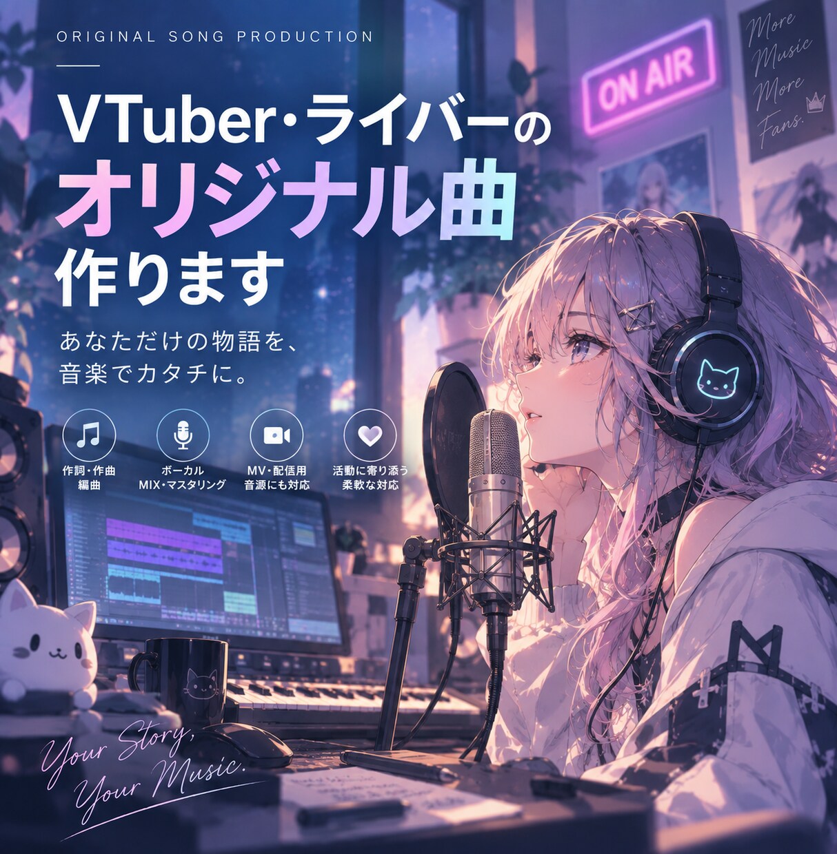 VTuber・ライバーのオリジナル曲作ります あなたの「らしさ」を、歌にします！ イメージ1