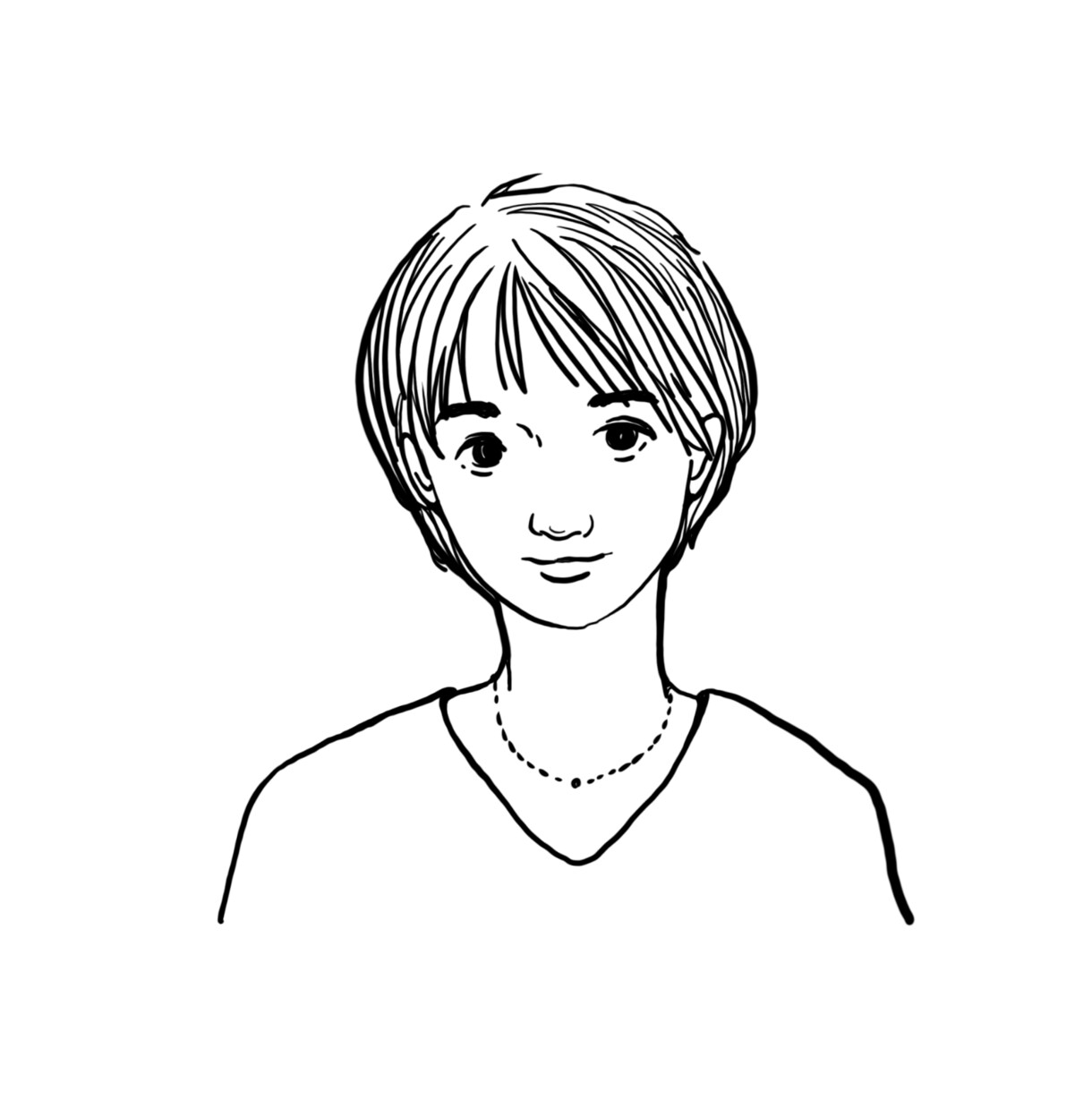 白黒ドローイング似顔絵描きます シンプルできちんと似ている人物を描きます。 イメージ2
