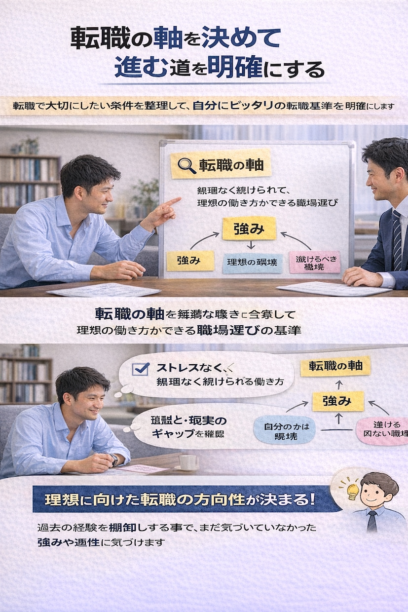 自信を失って動けない方の転職ゼロから立て直します 転職したいのに動けない。そんな状態からでも大丈夫です。 イメージ9