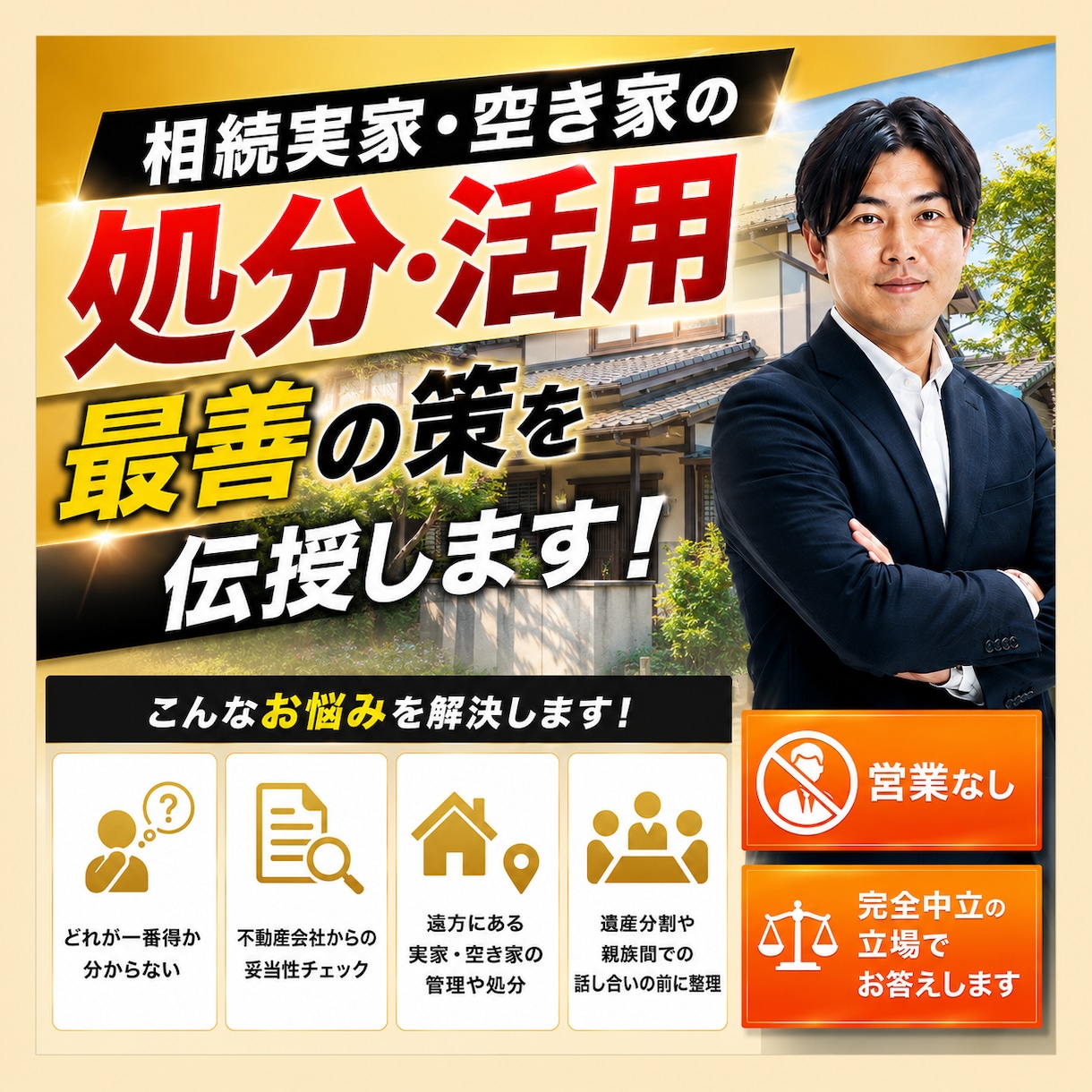 専門家が相続不動産・空家処分の悩みを解消します 相続した実家・空家をどうする？賢い処分・活用ロードマップ提示 イメージ1
