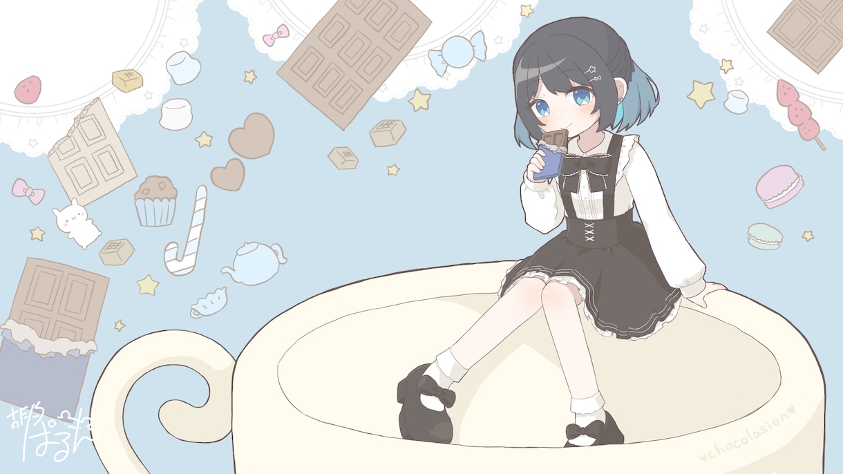 一枚絵作成致します 歌ってみた/おはようおやすみイラスト/キービジュアル イメージ2