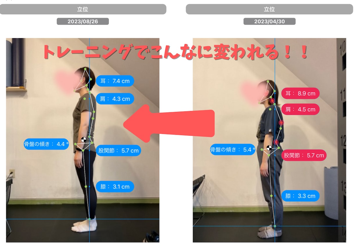 最新のAI姿勢解析でボディーメイクをサポートします 自分の身体を客観的に知ることで理想的な身体作りが可能に♪ イメージ1