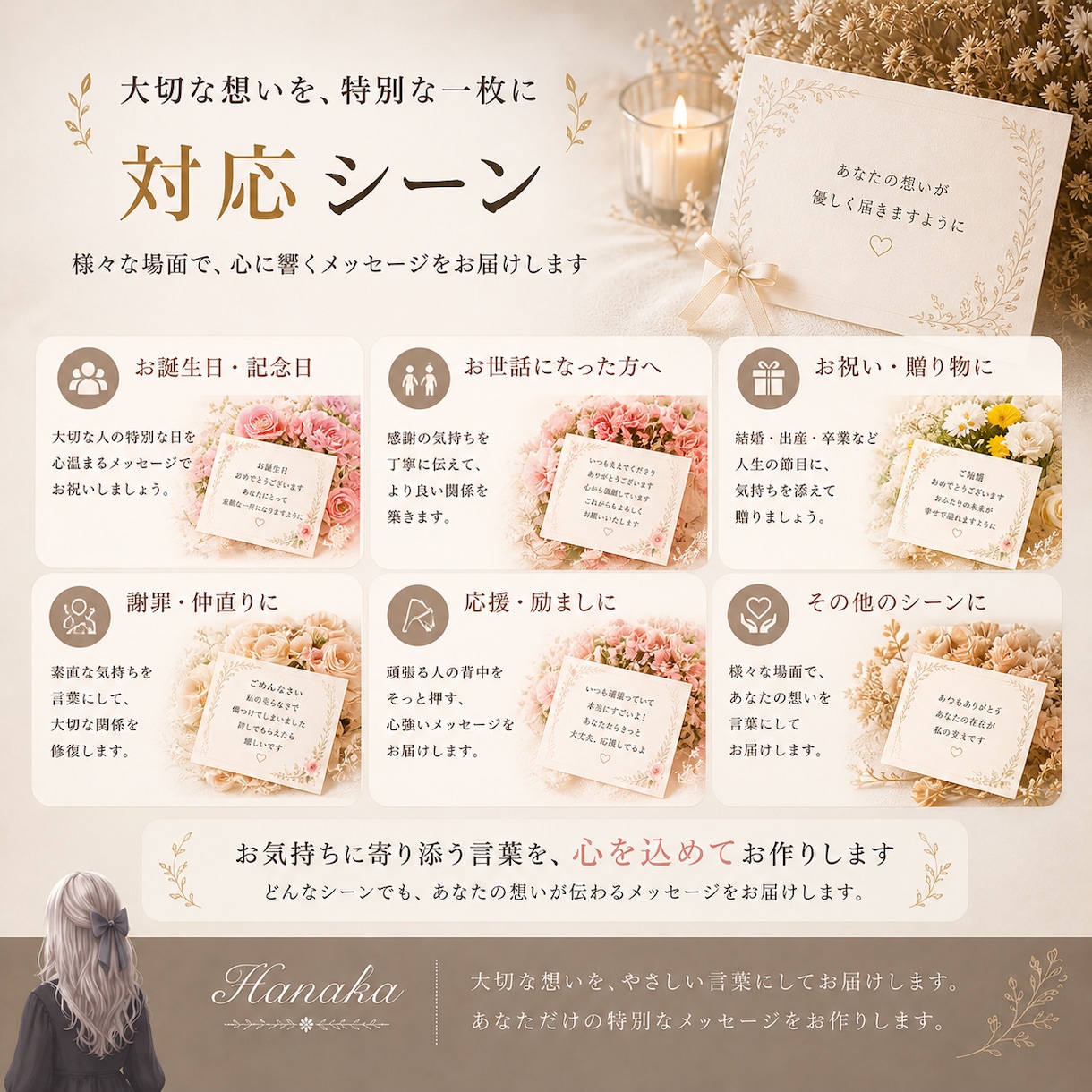 最後にちゃんと伝えたい想い、言葉にします うまく言えない想いを、そのまま受け取って整えます イメージ4