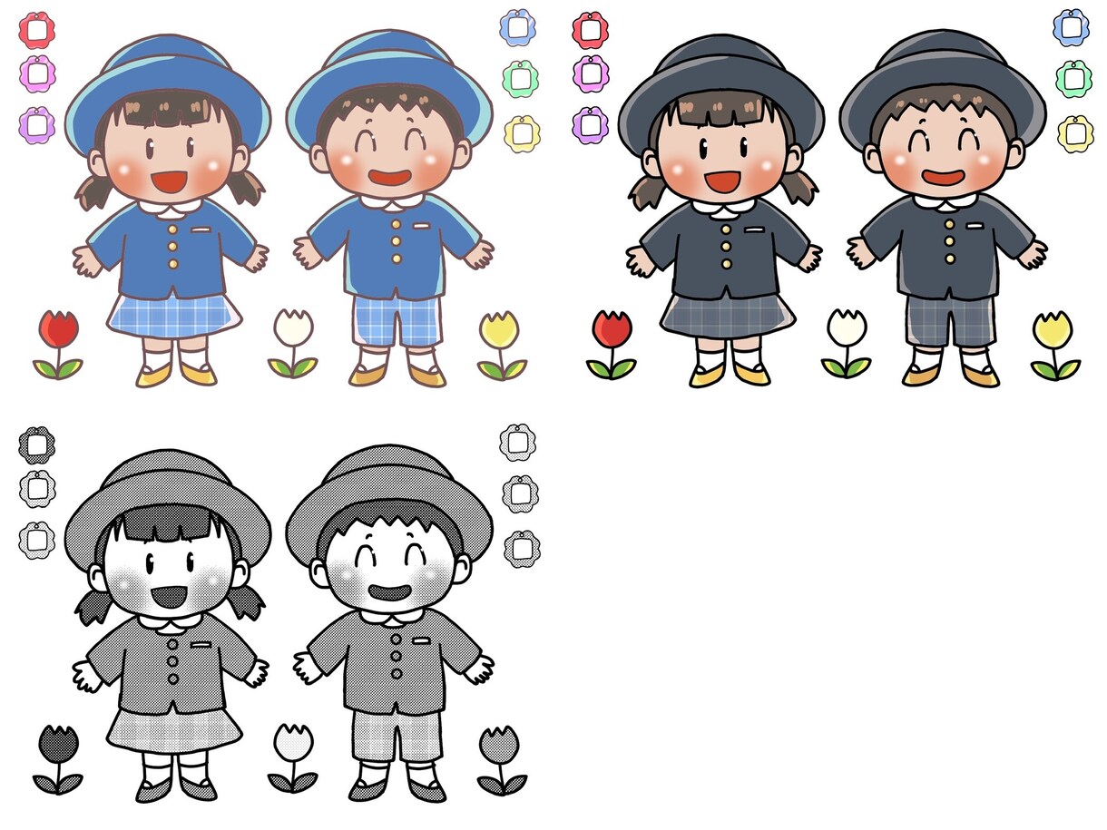 可愛いイラスト(表情差分)５点セット描きます 動画用、その他シンプルで可愛いイラスト描きます。 イメージ2