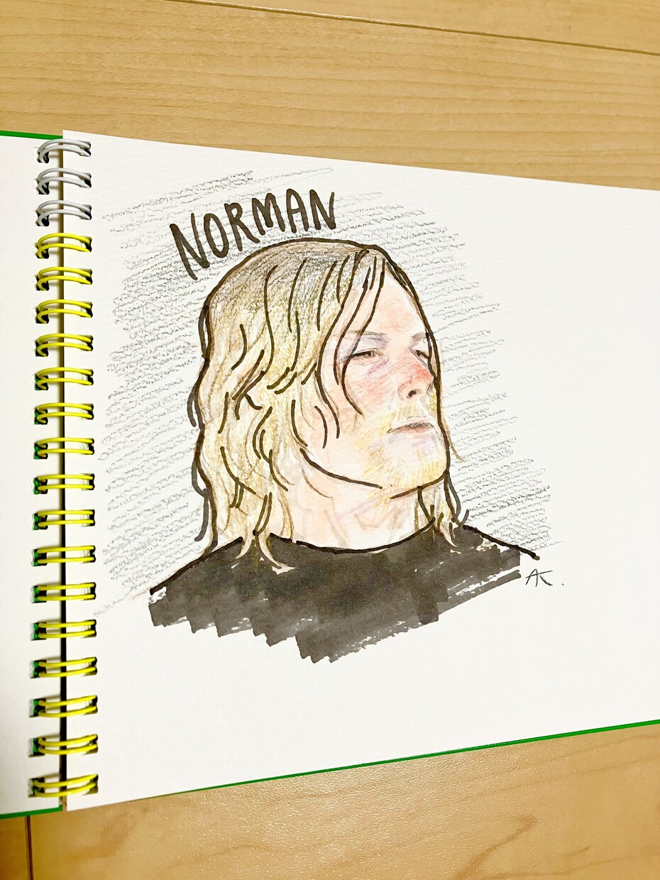 手描きのラフな似顔絵描きます マーカーと色鉛筆の画風、アイコンに！ イメージ1