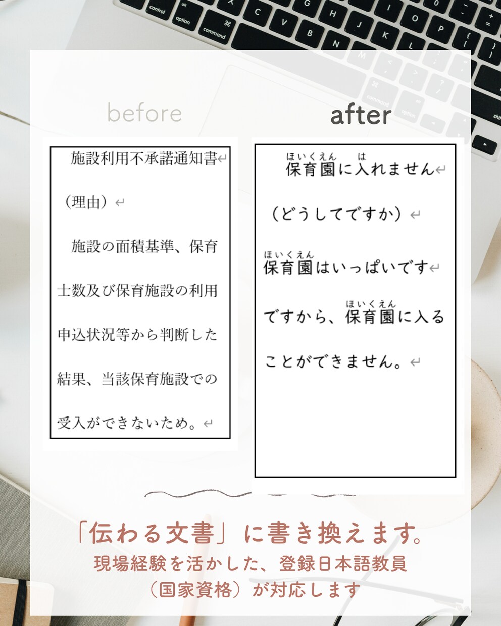 伝わらない不安を解消！各種資料を作成・監修します 日本で暮らす・働く方の言語レベルに合わせ伝わる資料へリライト イメージ3