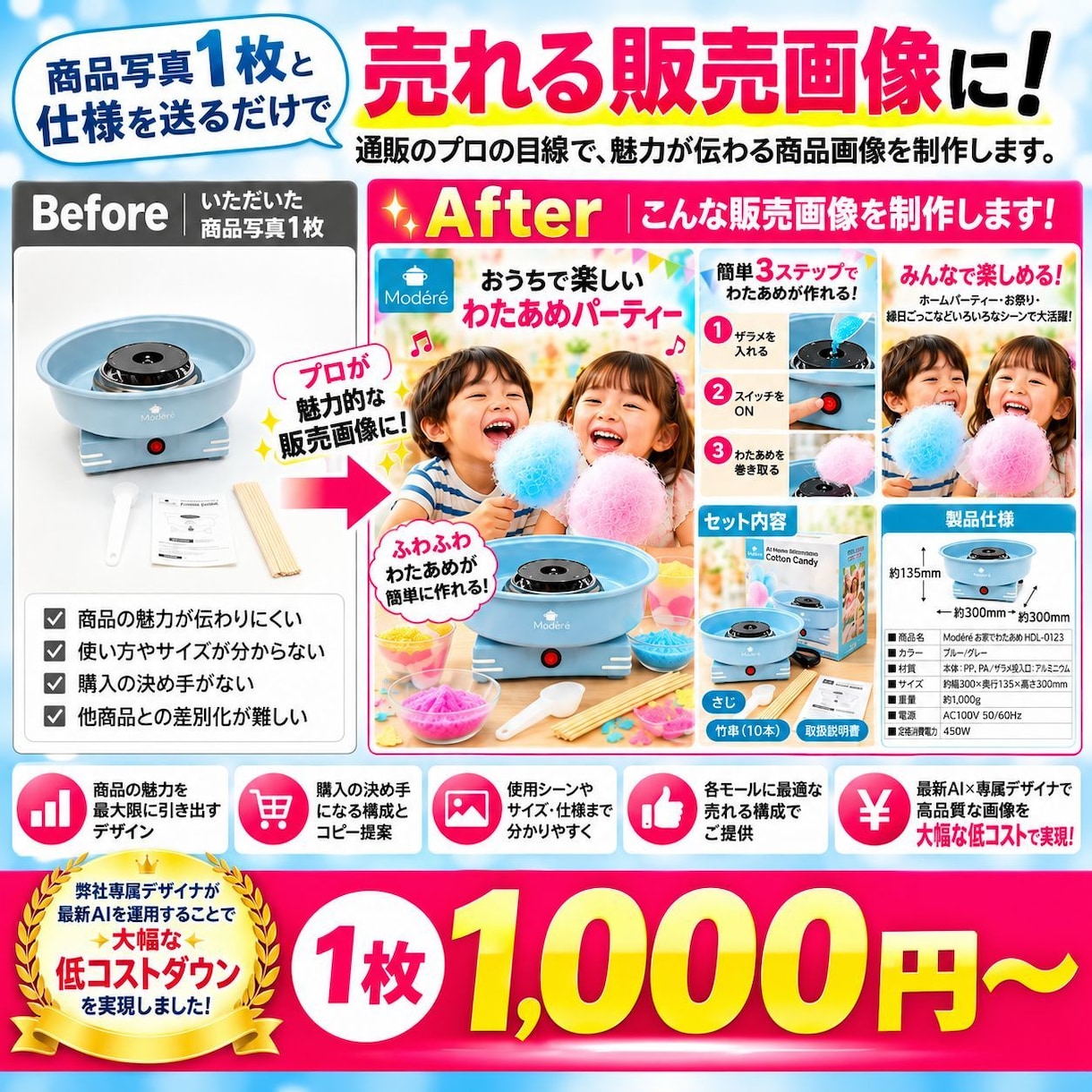 通販のプロが売れる販売画像3点3,000円作ります 商品写真を仕様を送るだけ！アイディアの丸投げもOK！ イメージ1