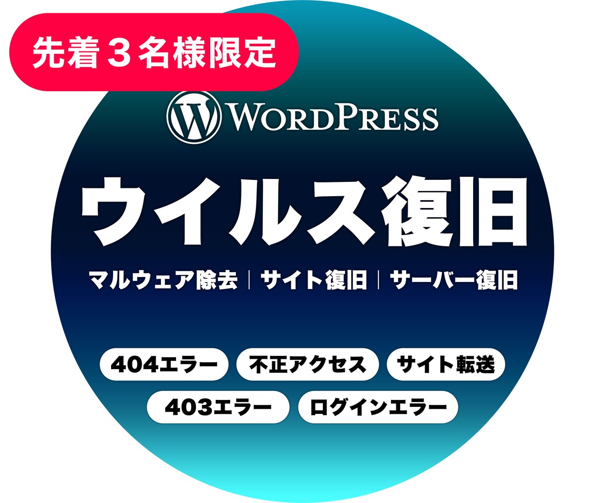 ワードプレス改ざん・ハッキングの復旧をします 【復旧保証】ウイルス、マルウェア除去。不正アクセスから復活 イメージ1