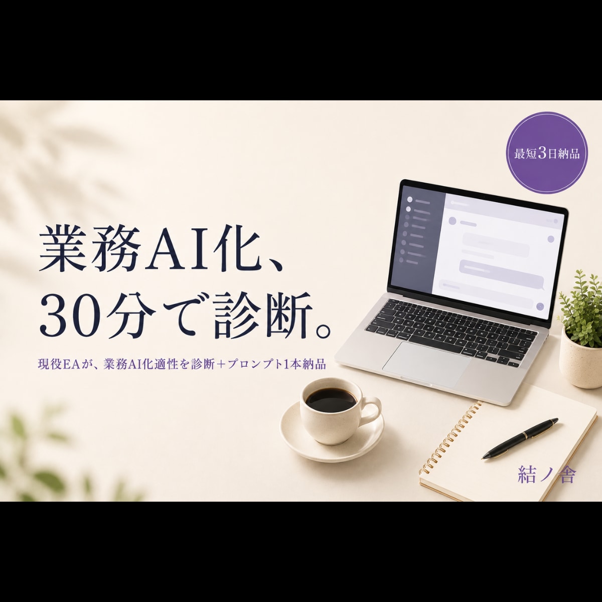 業務AI化適性を30分ビデオで診断します 30分で『次に何すべきか』が分かるAI業務診断＋納品 イメージ1