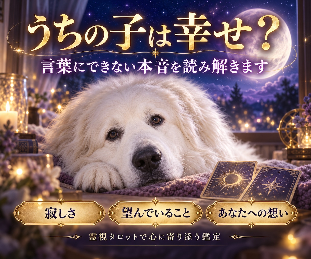ペットの気持ち・本音を霊視タロットで丁寧に占います 犬猫限定｜今の本音・望み・飼い主様への想いを丁寧にお届け イメージ5