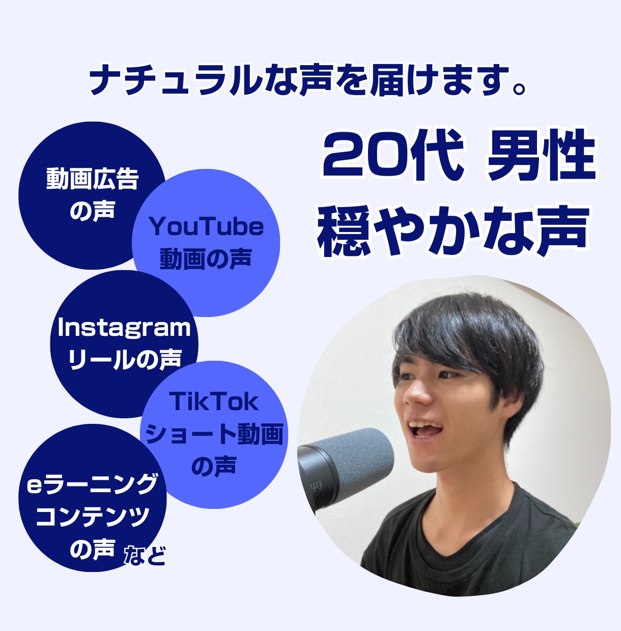 ナチュラルな声を届けます SNS広告や動画コンテンツなどで男性声が必要な方に！ イメージ1