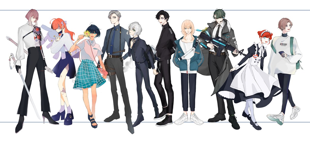キャラクターの立ち絵を描きます ご希望に沿って作成します/キャラデザも承ります イメージ4