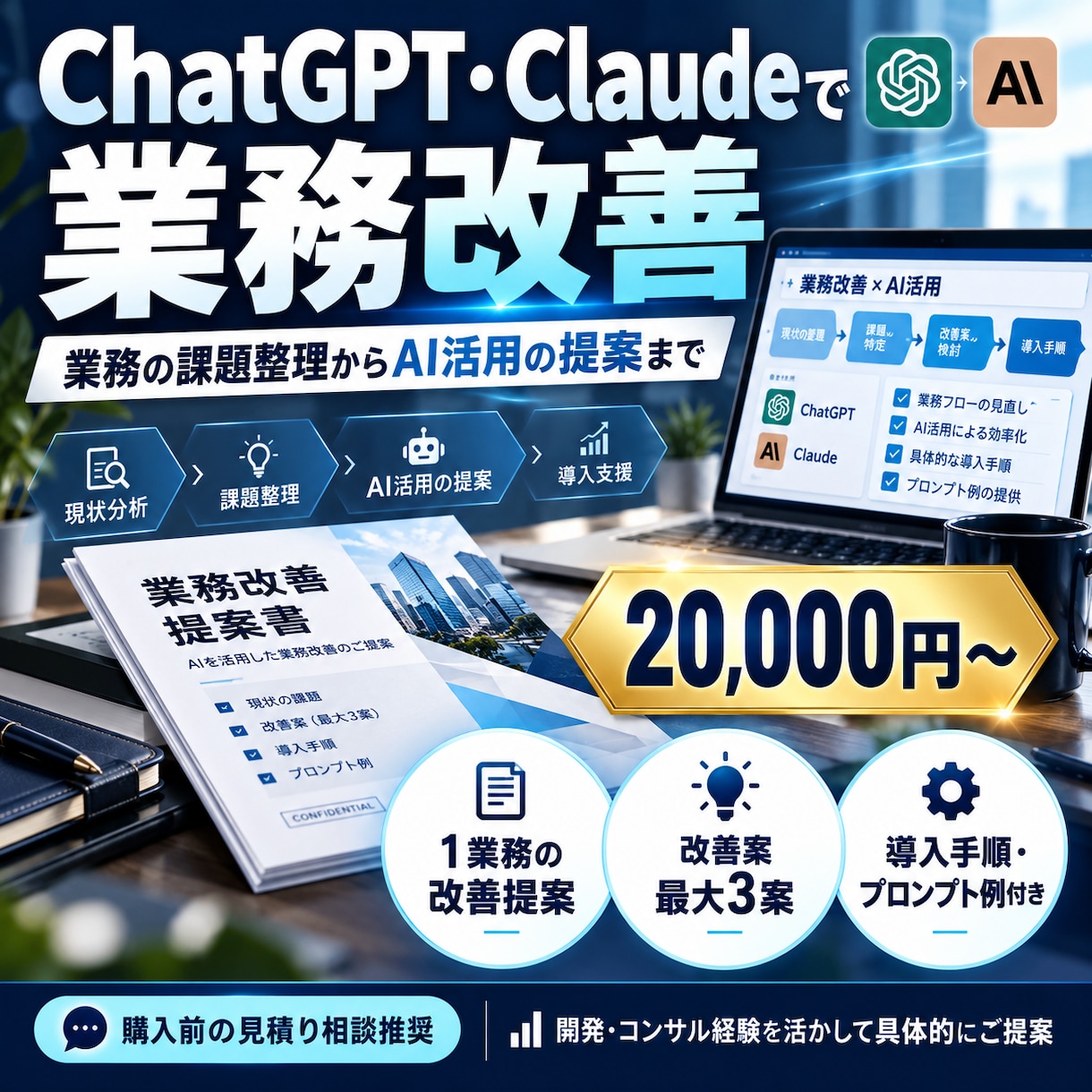 ChatGPT等AIで業務改善をご提案します 開発・コンサル経験を活かしAI導入を具体化 イメージ1