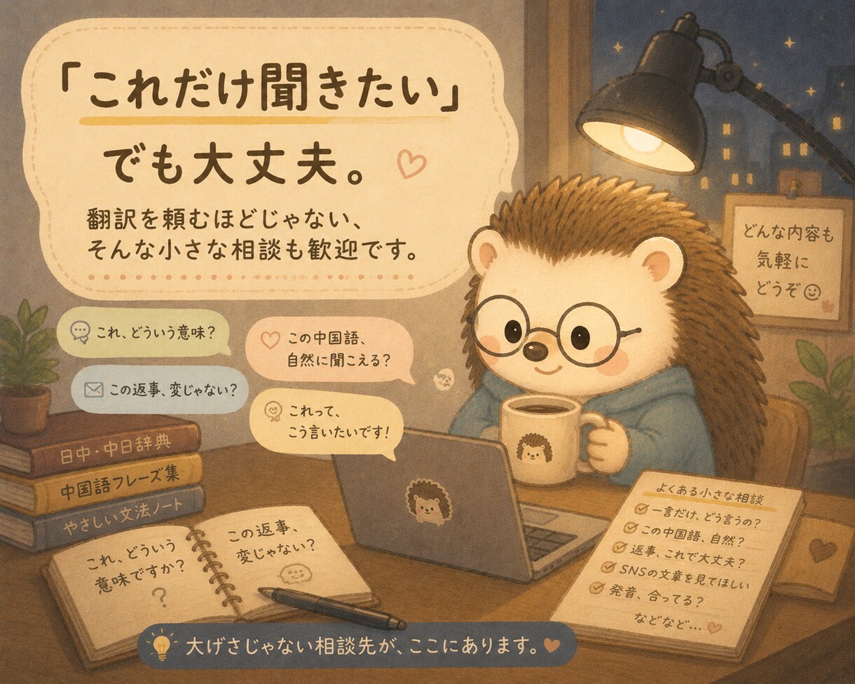 中国語の「困った」をゆるく助けます 小さな中国語の困りごと歓迎です イメージ3
