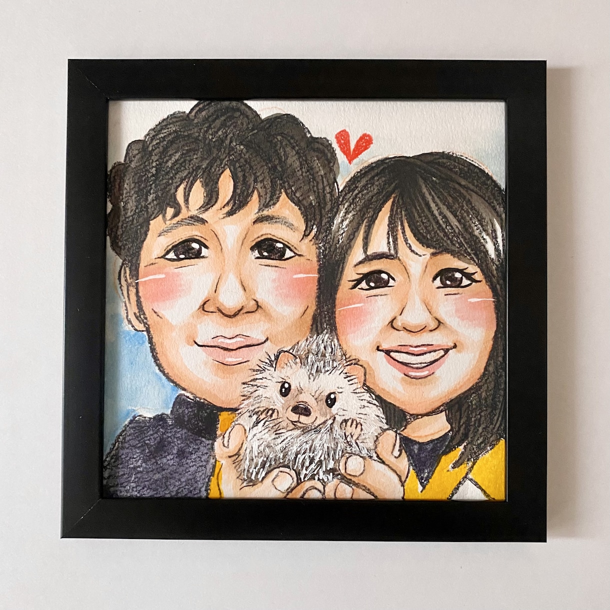 プレゼントや記念日に★可愛い似顔を絵描きます 【送料込/額有り】やさしい雰囲気の手描き似顔絵お描きします イメージ6