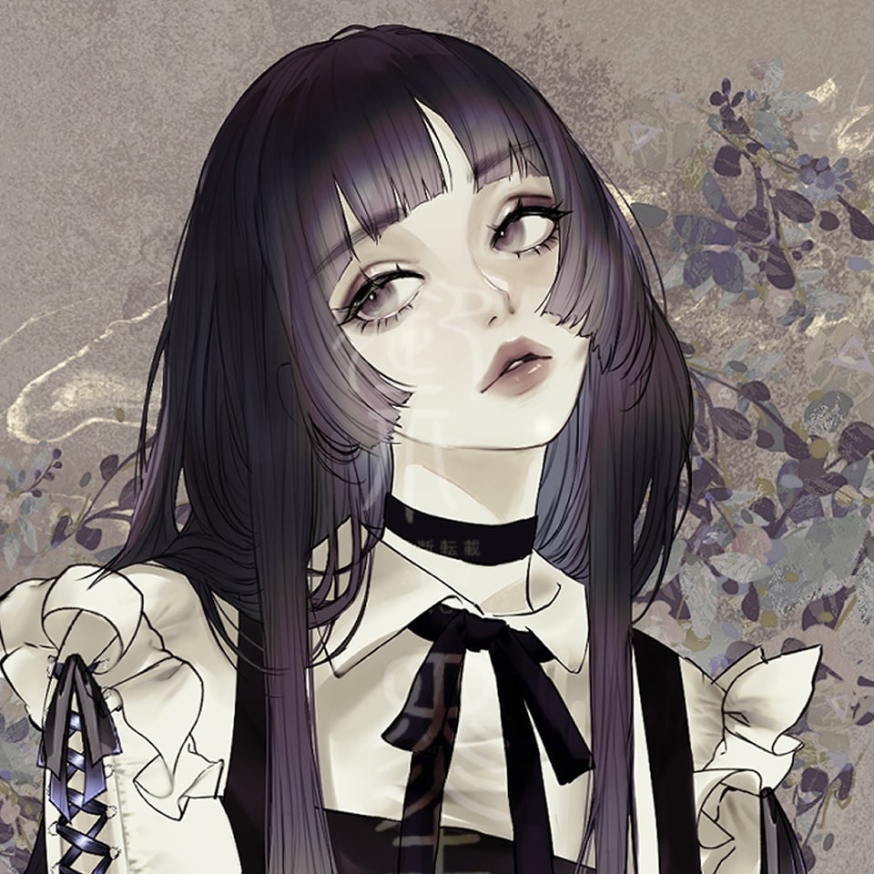 エモくてえっちでダークな雰囲気のアイコン描きます ダークでクール、ちょっとエッチなお顔のアイコン描きます イメージ1