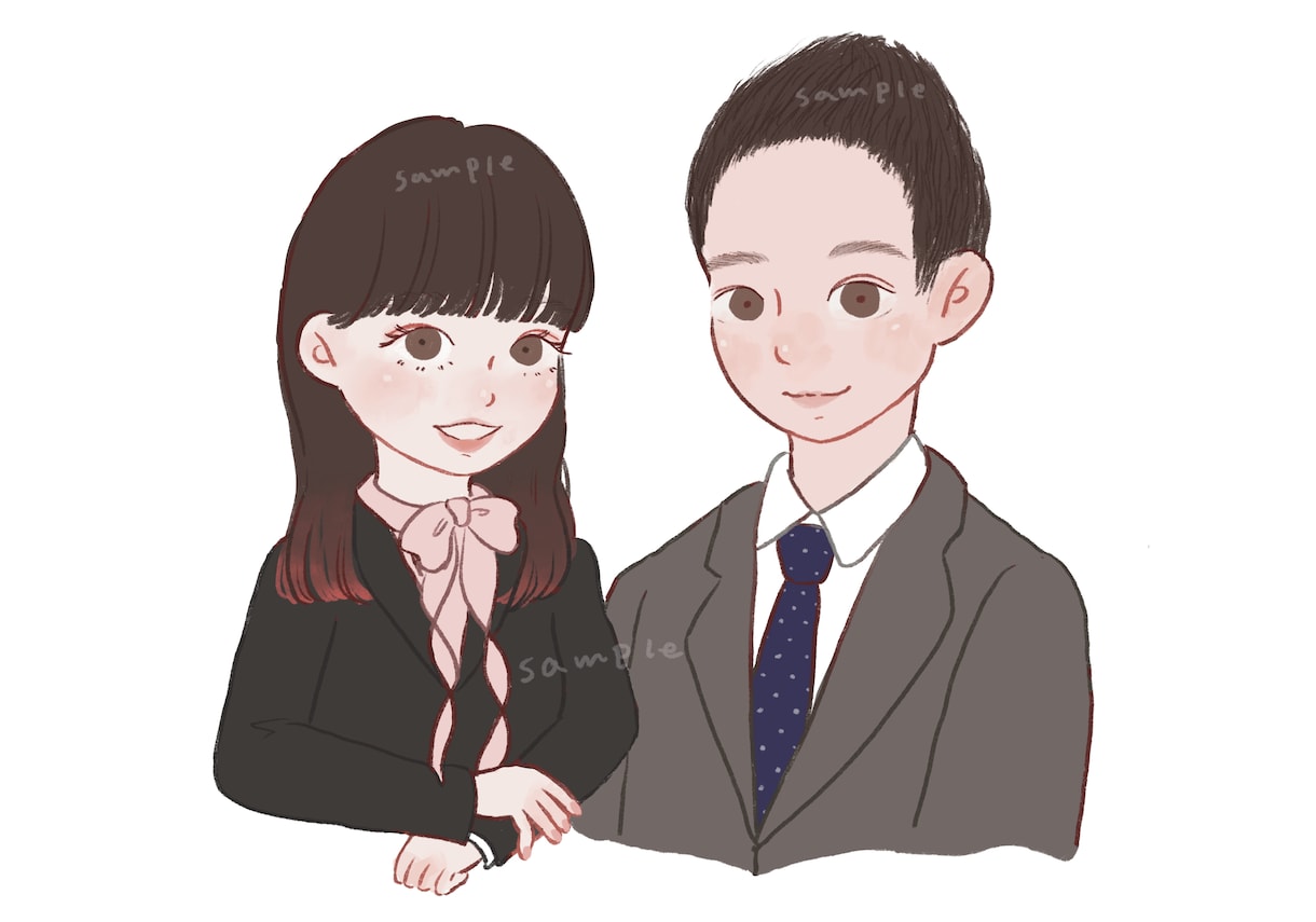 ゆるめタッチの似顔絵アイコン描きます ゆるめタッチ　商用利用•背景透過も可能！クーポン利用可！ イメージ3