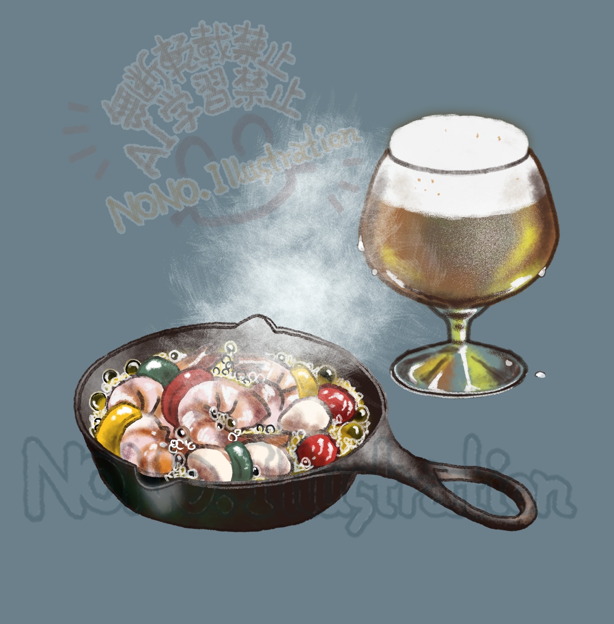 美味しそうな食べ物 飲み物お描きします 香ばしい香り！いい焦げ色！味や香りまで伝わる絵をお描きします イメージ2