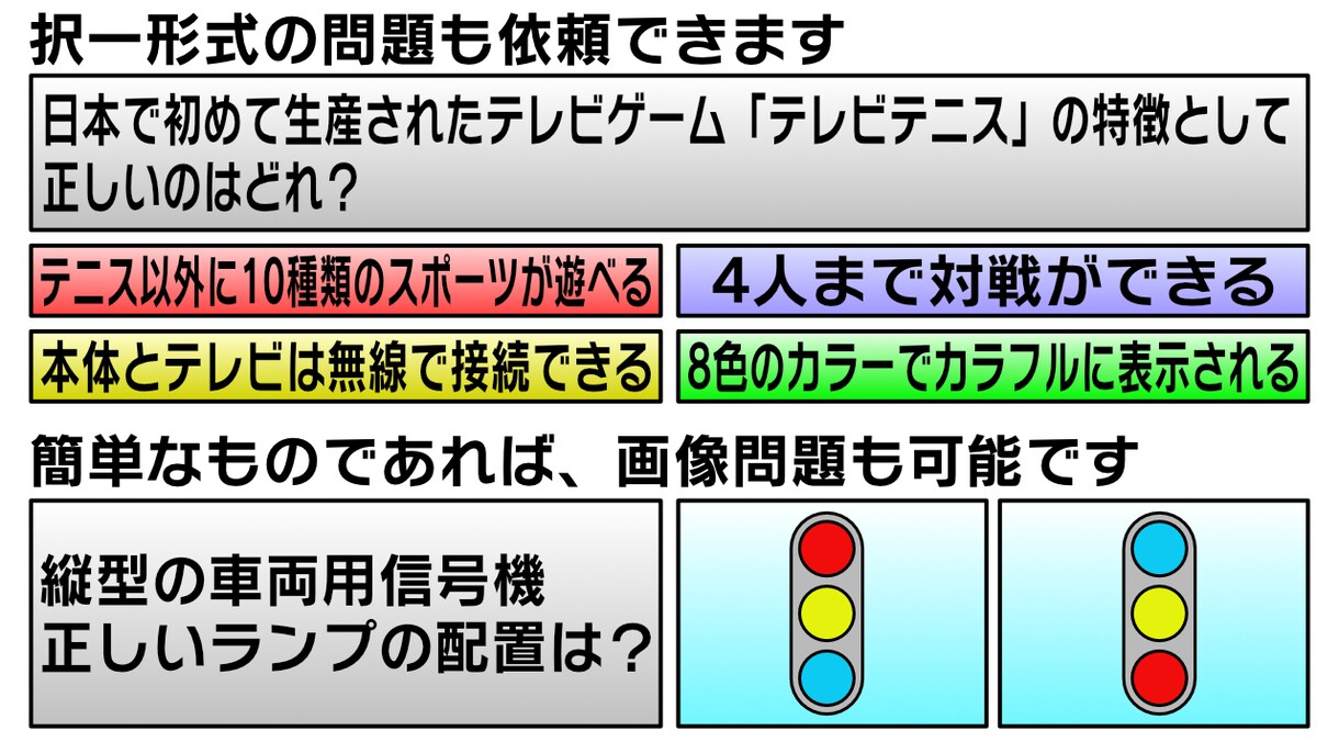 要望に合わせたクイズを作成します パーティでの催し物や学校のイベントで盛り上げたい方必見 イメージ3