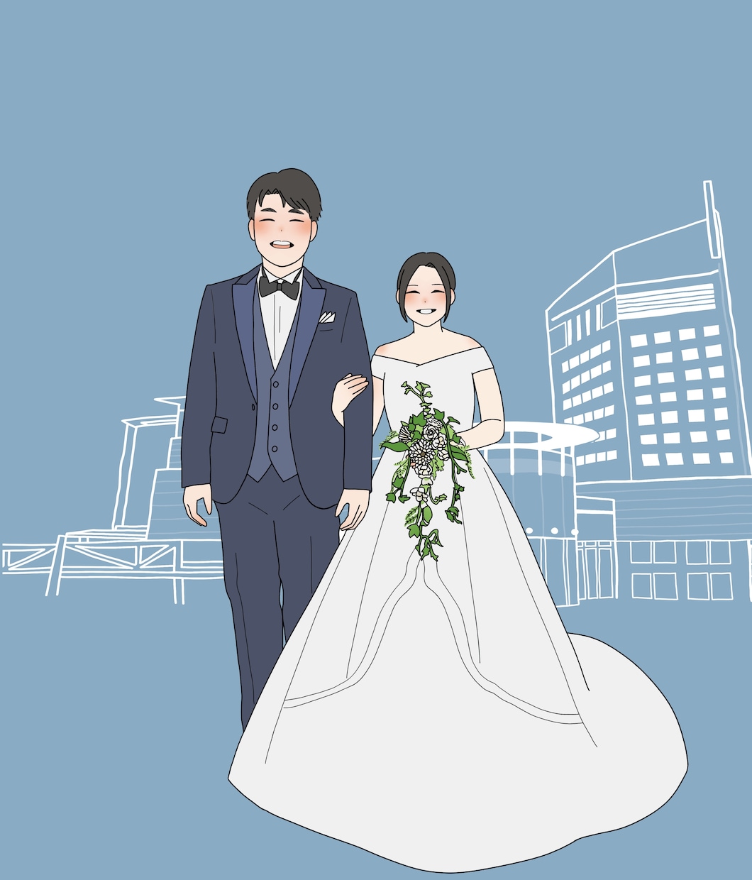 線画付き！写真からシンプルな似顔絵を作成します 最短翌日納品！大切な思い出をイラストで残しませんか？ イメージ7