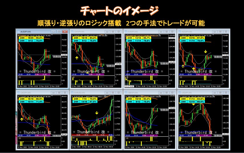 全通貨ペア対応の順張り手法＆逆張り手法を提供します 順張り・逆張り手法の二刀流でトレード‼ イメージ2