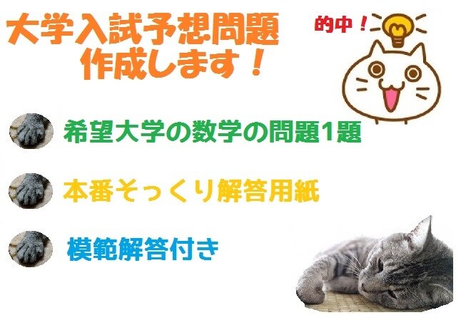 大学入試予想問題（数学）作ります 大学受験勉強のラストスパートに。最短でゴールへ。 イメージ1