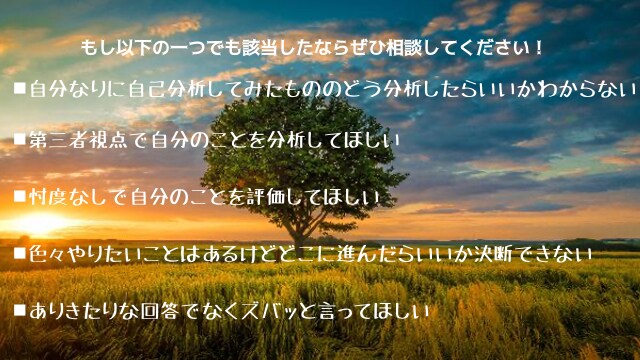 あなたの長所を私と一緒に引き出します 一番大切なのは自己分析です、そのお手伝いさせてください！ イメージ1