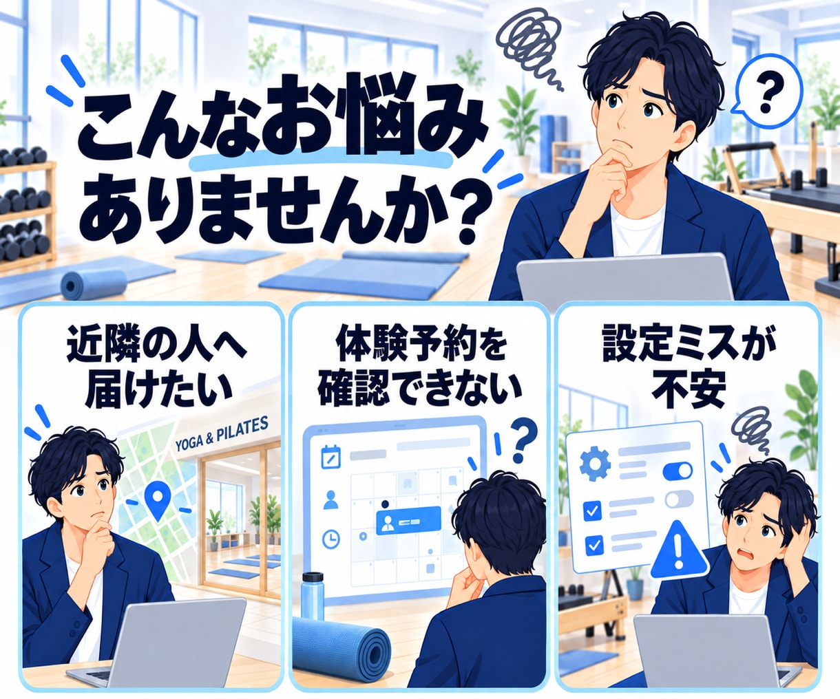ジム・ヨガ向けMeta広告を初期設定します 体験予約につながる広告準備をやさしくサポート イメージ2