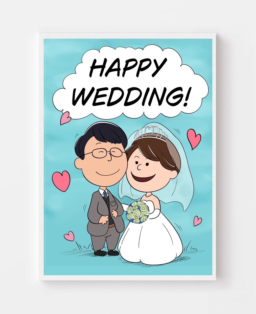 スヌーピー　みたいにかわいい似顔絵を！ます ウェルカムボードや誕生日プレゼント　結婚祝いに最適！ゆるふわ イメージ6
