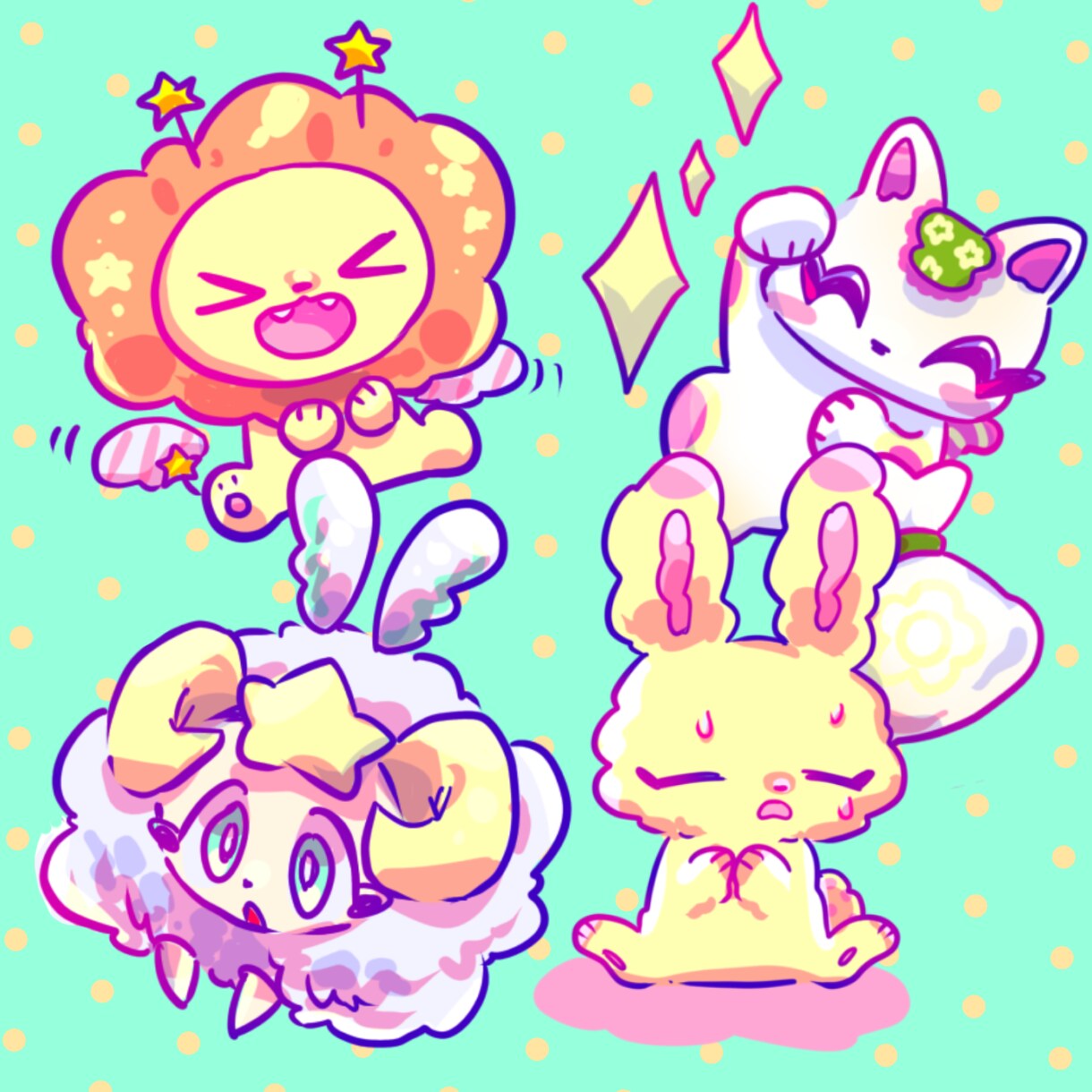 個性豊かなキラキラでかわいいイラスト描きます SNSアイコン、グッズ、挿絵、似顔絵などのイラスト♡ イメージ8