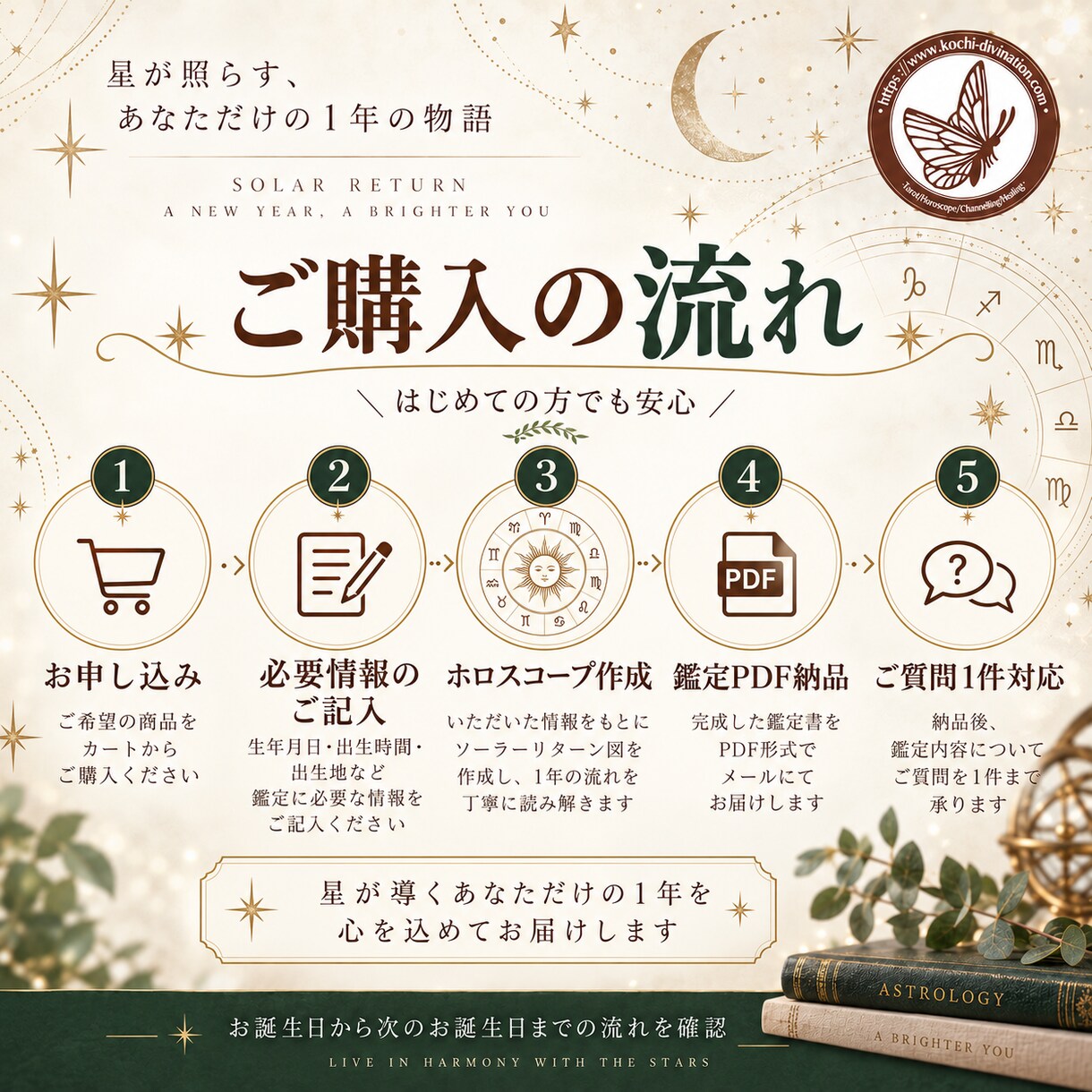 ソーラーリターン図で誕生日から1年を読み解きます テーマ・仕事・恋愛・転機を「1年の星図」から読み解きます イメージ9