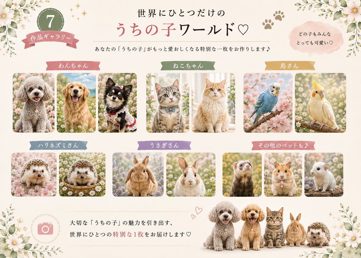 うちの子のスマホ待ち受け画像をお作りしますます 写真3枚から、フォトリアル待ち受けをお作りします♡ イメージ7