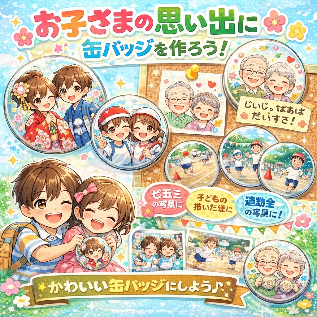 あなただけの缶バッジでお届けします 小さいころの思い出を形にしませんか？ イメージ1