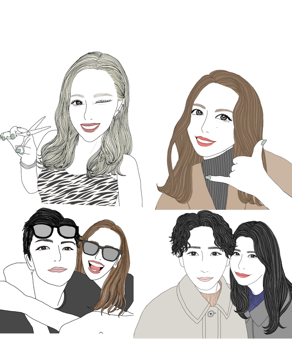 即対応◎おしゃれで飾れる似顔絵描きます シンプルでおしゃれ！プレゼントなどにぴったりな似顔絵です♪ イメージ1